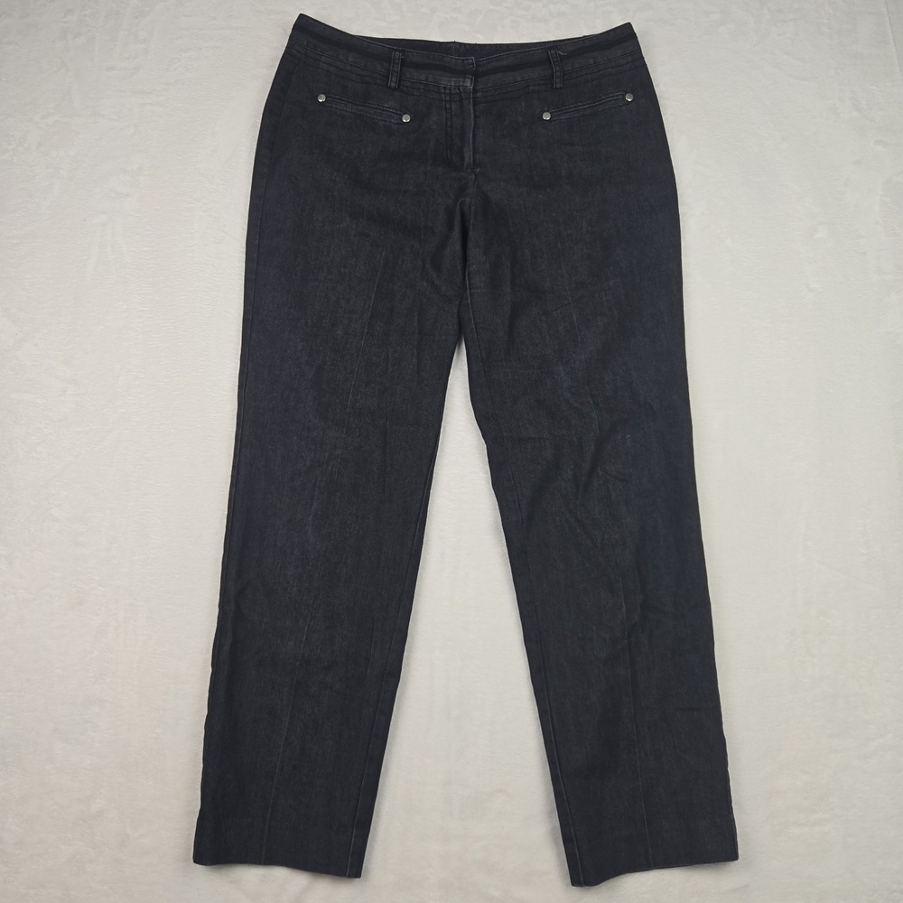Larry Levine Women's‎ Black Pants Size 8 Grunge Missing Button